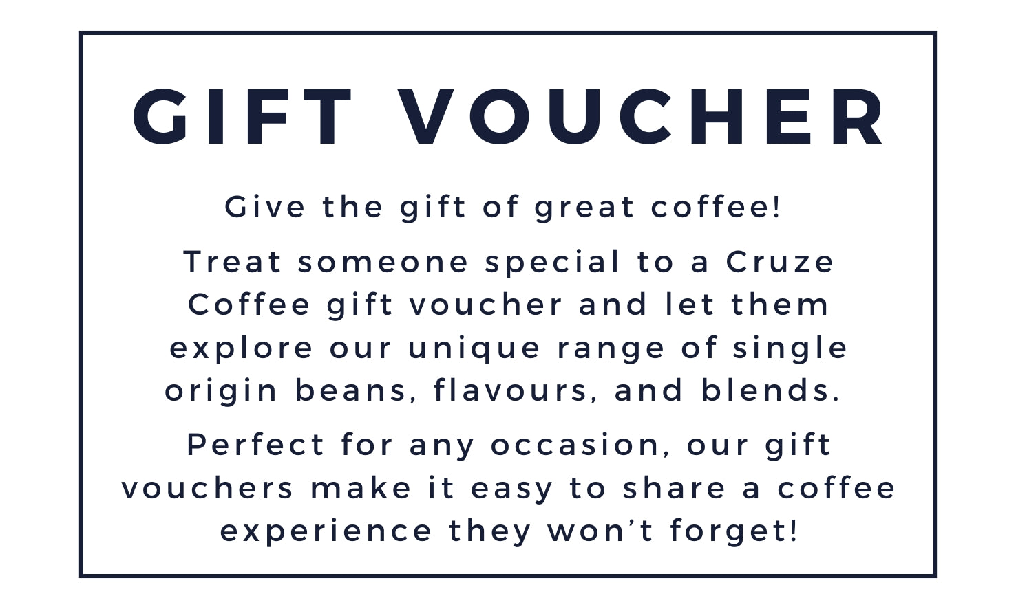 Cruze Coffee Gift Voucher